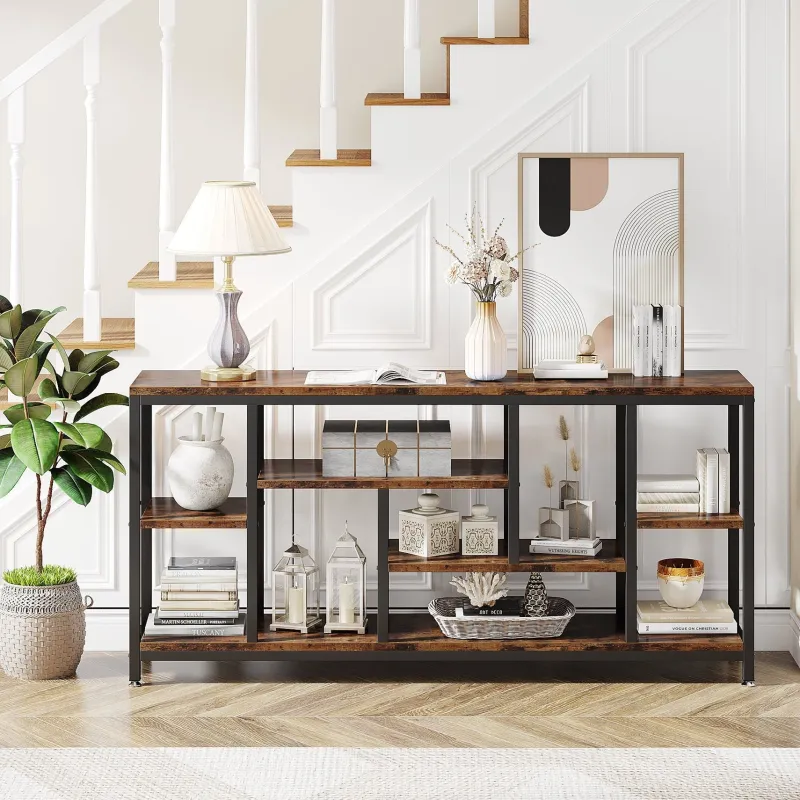 Tribesigns Console Tables|Console Tables*70.9" Console Table Entryway Sofa Table with Storage Shelves