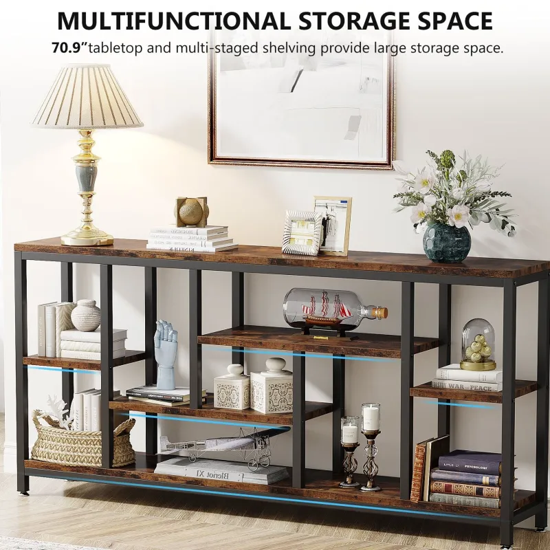 Tribesigns Console Tables|Console Tables*70.9" Console Table Entryway Sofa Table with Storage Shelves
