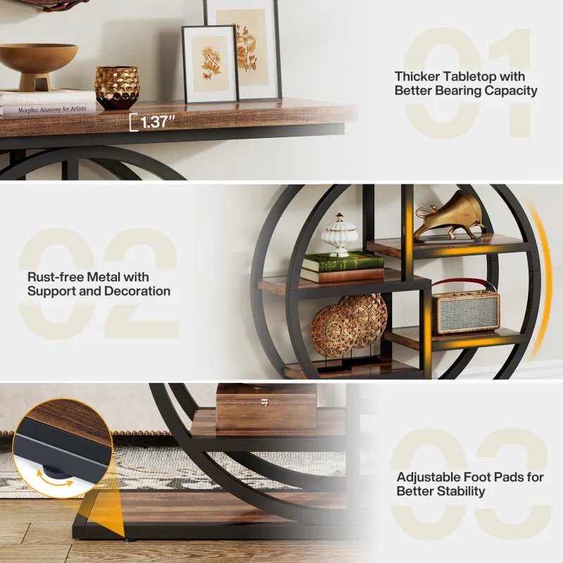 Tribesigns Console Tables|Console Tables*41.3" Console Table, Entryway Table Sofa Table with Etagere Shelves