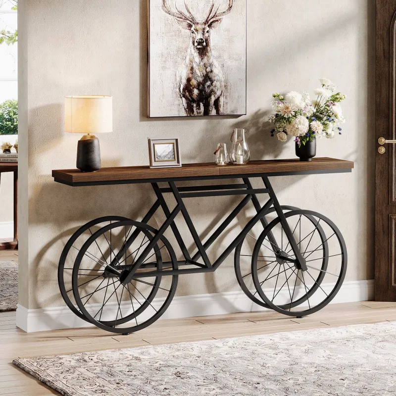 Tribesigns Console Tables|Console Tables*70.9" Console Table, Extra Long Sofa Table with Bicycle Base