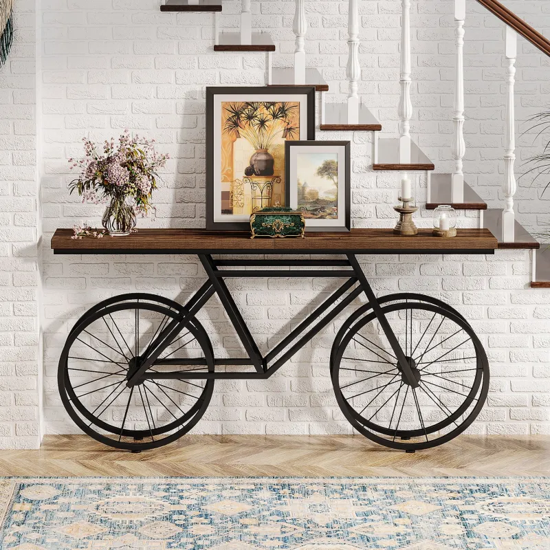 Tribesigns Console Tables|Console Tables*70.9" Console Table, Extra Long Sofa Table with Bicycle Base