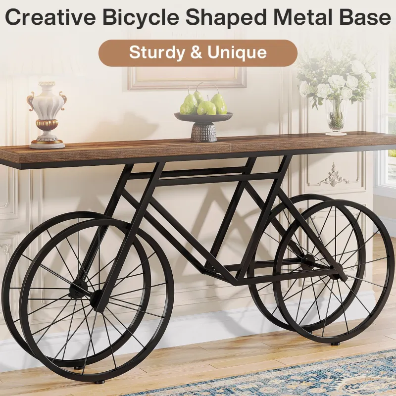 Tribesigns Console Tables|Console Tables*70.9" Console Table, Extra Long Sofa Table with Bicycle Base