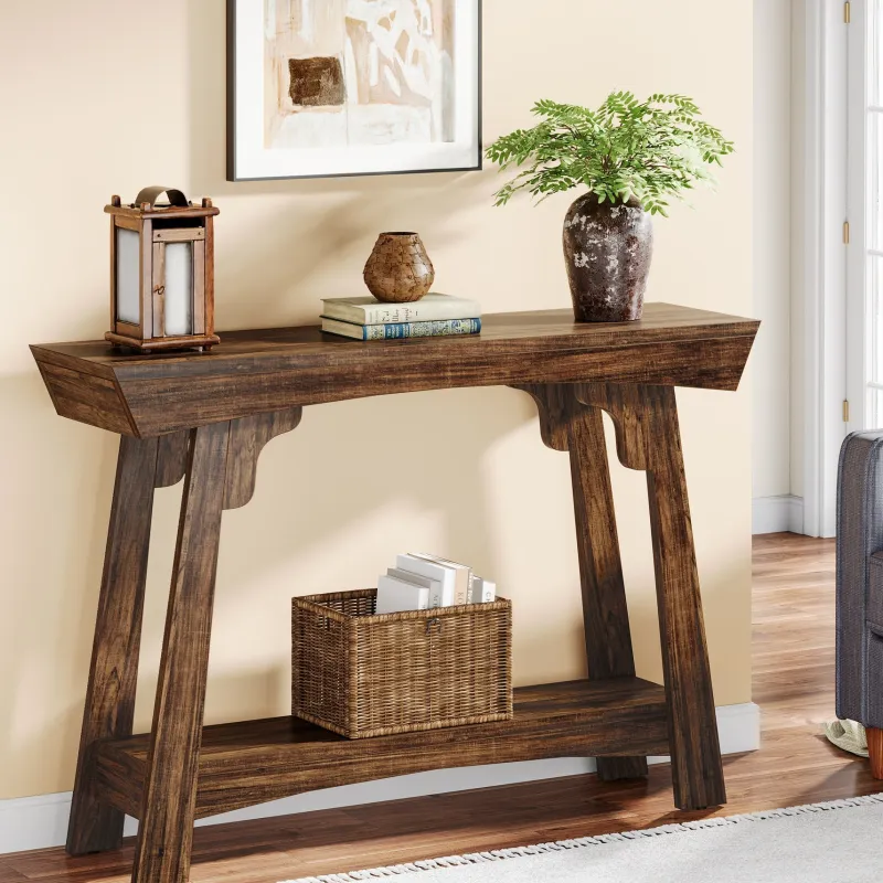 Tribesigns Console Tables|Console Tables*41" Console Table, Farmhouse 2 - Tier Sofa Table Entryway Table with Storage Shelf