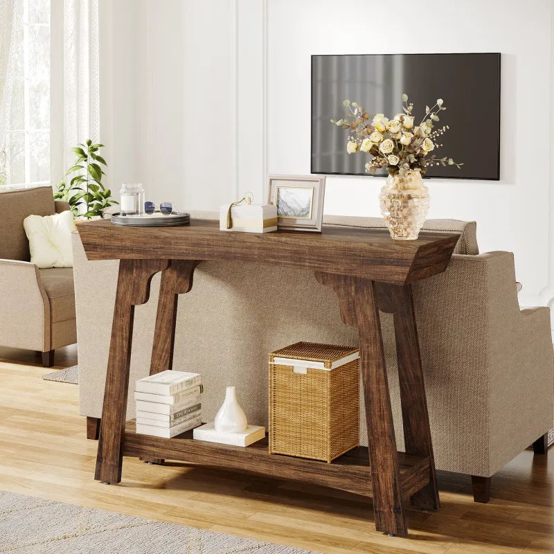 Tribesigns Console Tables|Console Tables*41" Console Table, Farmhouse 2 - Tier Sofa Table Entryway Table with Storage Shelf