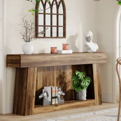 Tribesigns Console Tables|Console Tables*63" Console Table, Farmhouse 2 - Tier Sofa Table Entryway Table with Storage