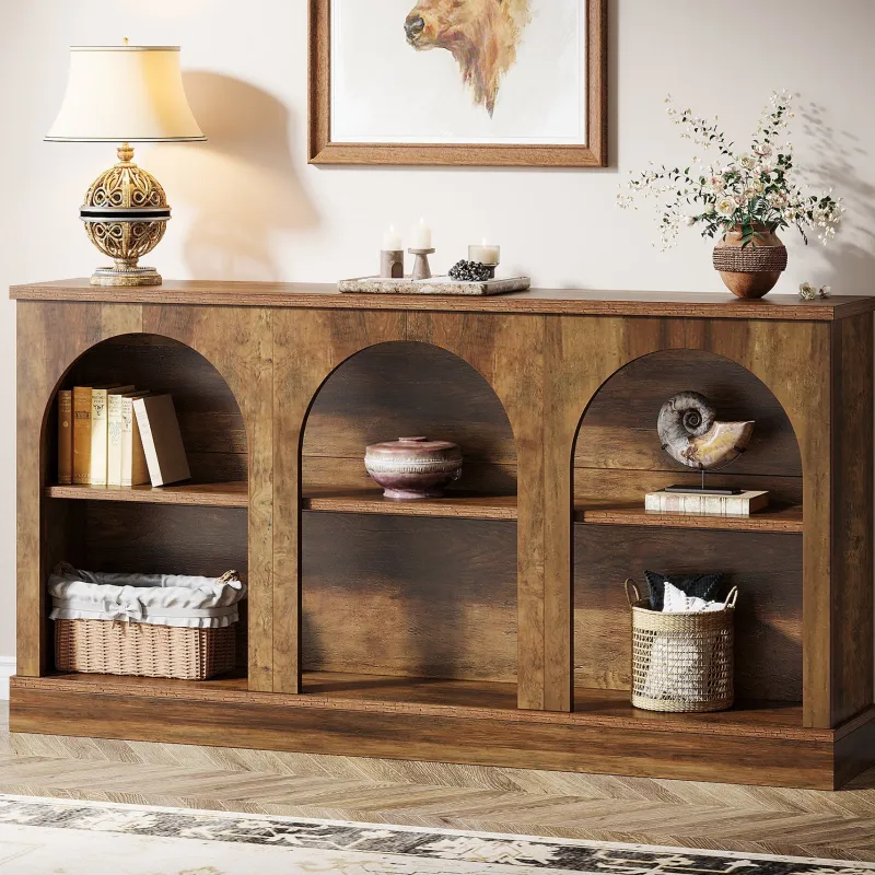 Tribesigns Console Tables|Console Tables*63" Console Table, Farmhouse Entryway Table with 3 Tier Storage