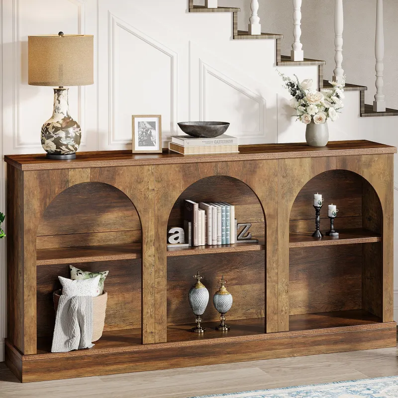 Tribesigns Console Tables|Console Tables*63" Console Table, Farmhouse Entryway Table with 3 Tier Storage