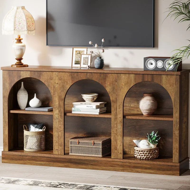 Tribesigns Console Tables|Console Tables*63" Console Table, Farmhouse Entryway Table with 3 Tier Storage