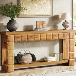 Tribesigns Console Tables|Console Tables*70.9" Console Table, Farmhouse 2 - Tier Entryway Table Sofa Table with Storage