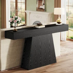 Tribesigns Console Tables|Console Tables*63" Console Table, Farmhouse Entryway Table Sofa Table with Trapezoidal Base