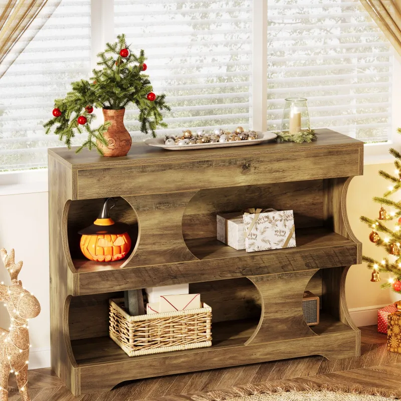 Tribesigns Console Tables|Console Tables*41" Console Table, Farmhouse Entryway Table Sofa Table with 3 - Tier Shelves