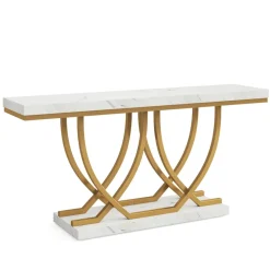 Tribesigns Console Tables|Console Tables*59" Console Table, Faux Marble Entryway Sofa Table Behind The Couch