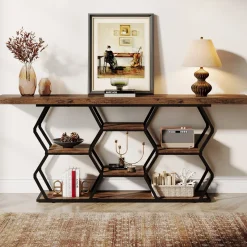 Tribesigns Console Tables|Console Tables*70.9" Console Table, Long Sofa Table with Storage Shelves