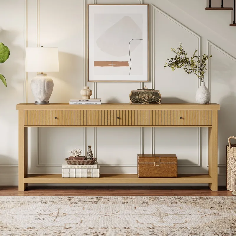 Tribesigns Console Tables|Console Tables*70.9" Console Table, Long Wood Sofa Table with 3 Drawers