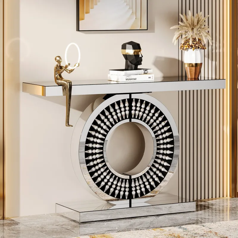 Tribesigns Console Tables|Console Tables*43" Console Table, Mirrored Entryway Sofa Table With Thickened Tabletop