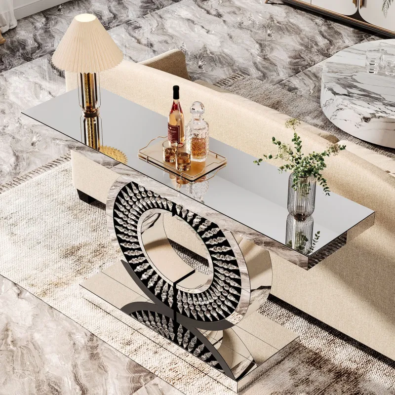 Tribesigns Console Tables|Console Tables*43" Console Table, Mirrored Entryway Sofa Table With Thickened Tabletop