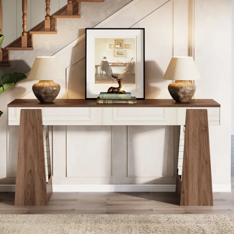 Tribesigns Console Tables|Console Tables*63" Console Table, Mirrored Entrance Table with Thickened Legs