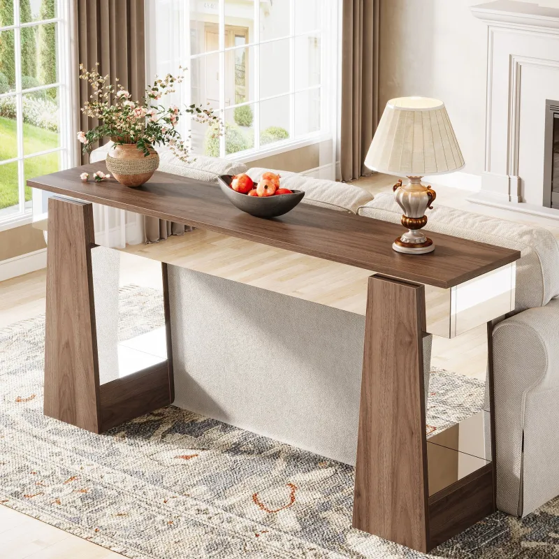 Tribesigns Console Tables|Console Tables*63" Console Table, Mirrored Entrance Table with Thickened Legs