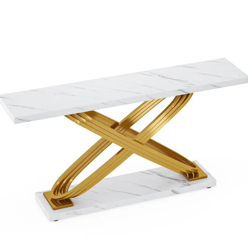 Tribesigns Console Tables|Console Tables*55" Console Table Modern Faux Marble Sofa Entryway Table