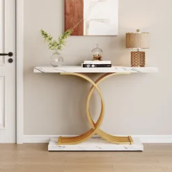 Tribesigns Console Tables|Console Tables*39" Console Table, Narrow Faux Marble Entryway Hallway Sofa Table
