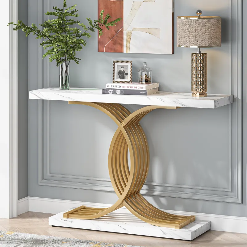 Tribesigns Console Tables|Console Tables*39" Console Table, Narrow Faux Marble Entryway Hallway Sofa Table