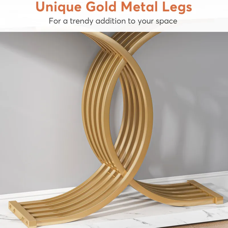 Tribesigns Console Tables|Console Tables*39" Console Table, Narrow Faux Marble Entryway Hallway Sofa Table