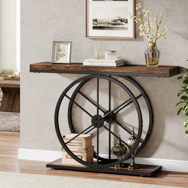 Tribesigns Console Tables|Console Tables*39" Console Table, Rustic Foyer Table Sofa Table with Unique Frame