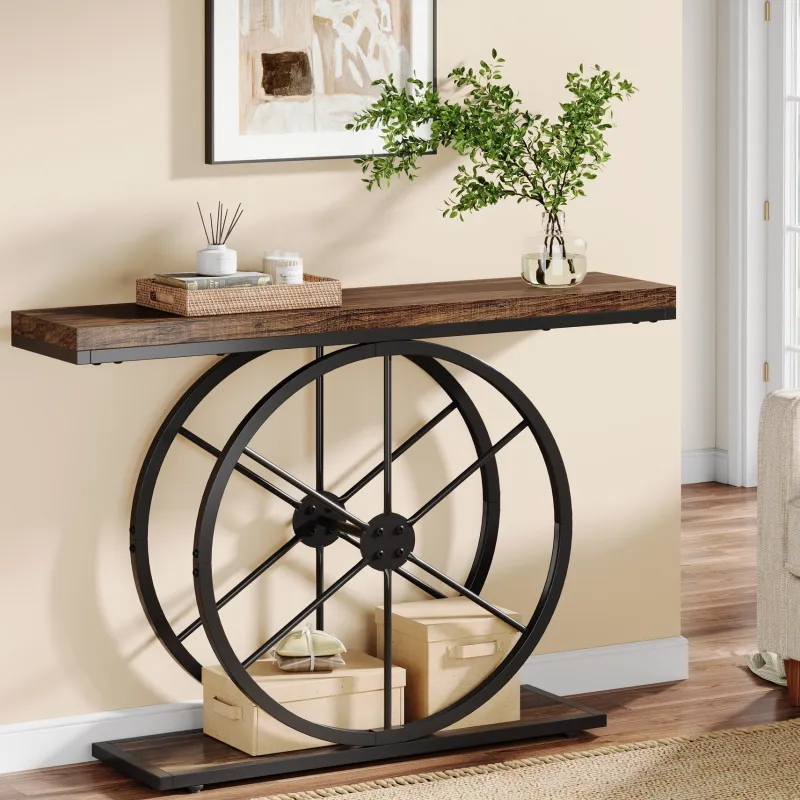 Tribesigns Console Tables|Console Tables*39" Console Table, Rustic Foyer Table Sofa Table with Unique Frame
