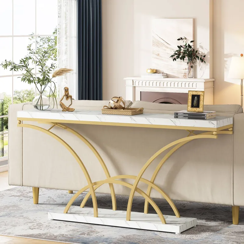 Tribesigns Console Tables|Console Tables*70.9" Console Table, Sofa Table with Faux Marble Tabletop for Entryway