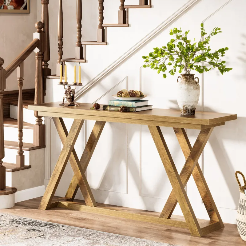 Tribesigns Console Tables|Console Tables*59" Console Table, Sofa Table Cottage Entry Table with X - Shaped Frame
