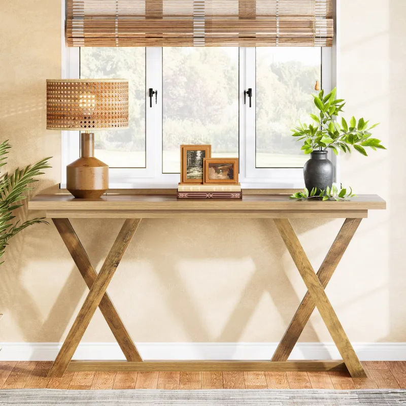 Tribesigns Console Tables|Console Tables*59" Console Table, Sofa Table Cottage Entry Table with X - Shaped Frame