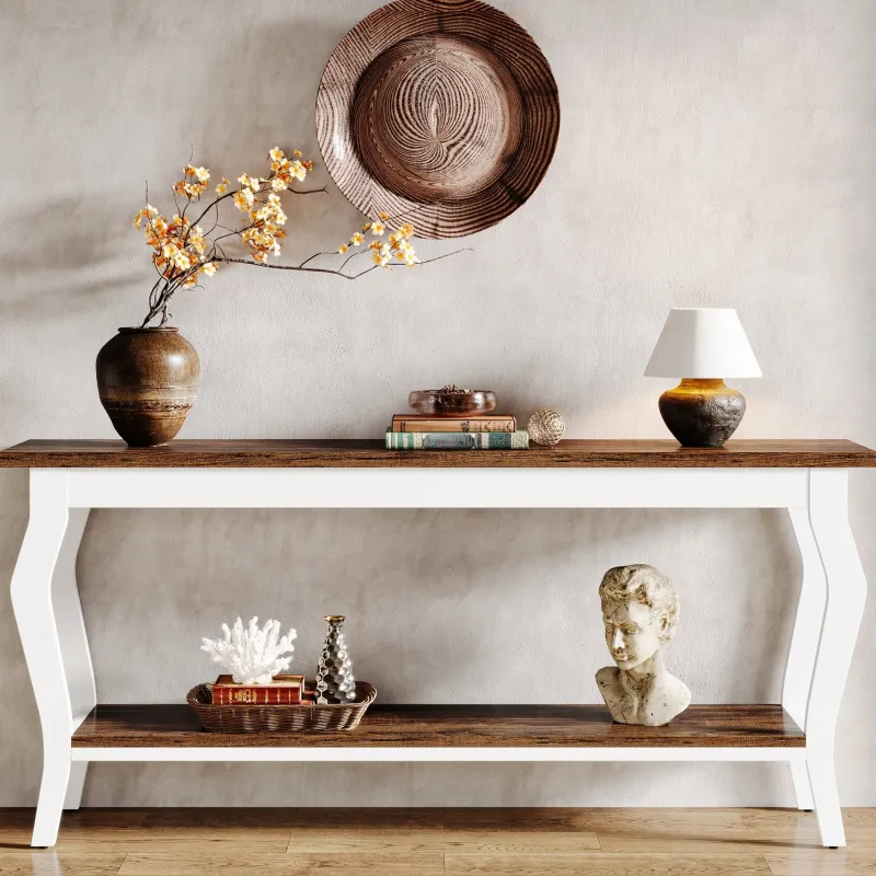 Tribesigns Console Tables|Console Tables*70.9" Console Table, Vintage Sofa Table with 2 - Tier Storage