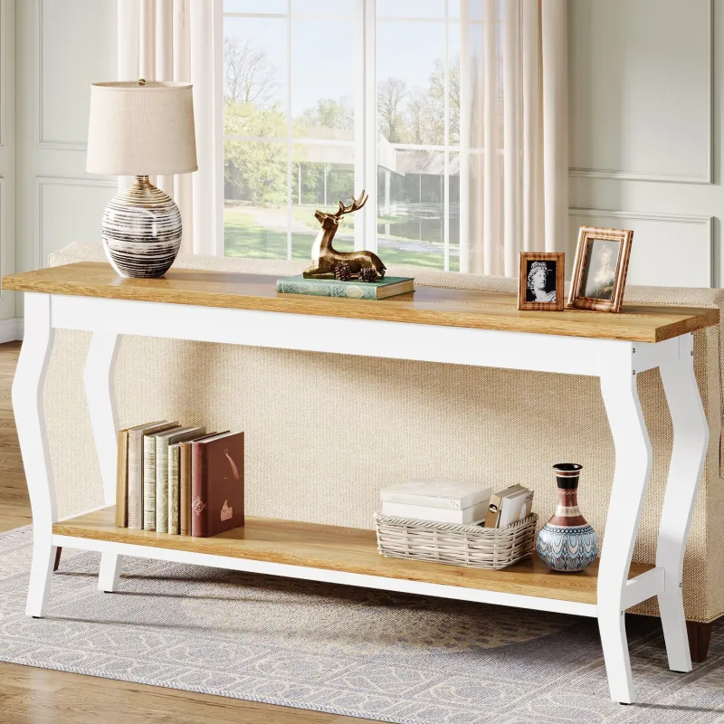 Tribesigns Console Tables|Console Tables*70.9" Console Table, Vintage Sofa Table with 2 - Tier Storage