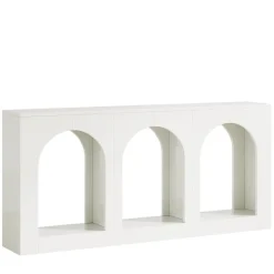 Tribesigns Console Tables|Console Tables*70.8" Console Table, Wood Entryway Entry Table with 3 Arched Shelves