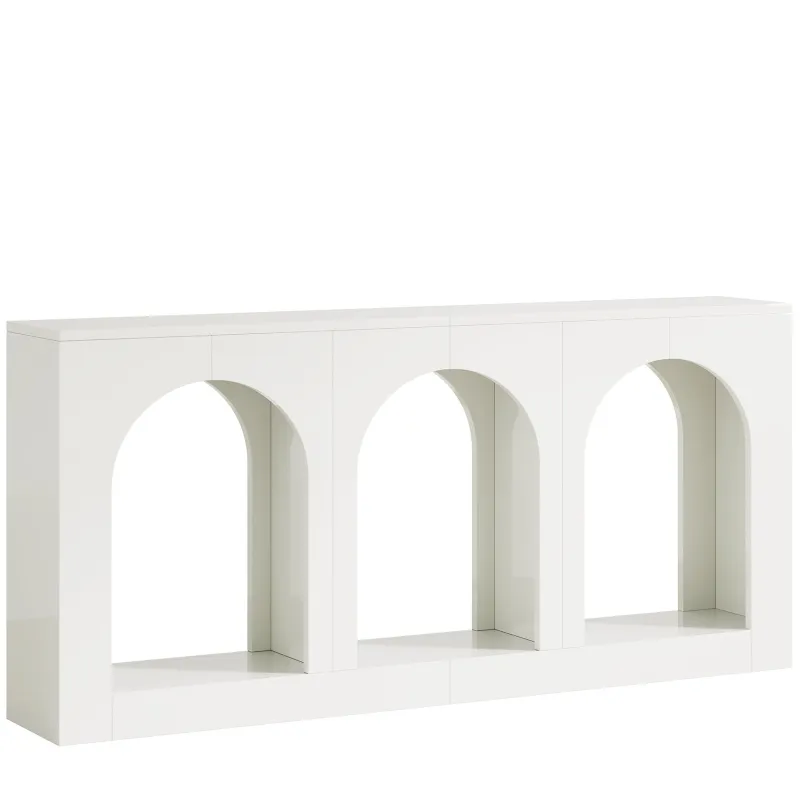 Tribesigns Console Tables|Console Tables*70.8" Console Table, Wood Entryway Entry Table with 3 Arched Shelves