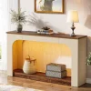 Tribesigns Console Tables|Console Tables*55" Console Table, Wood Farmhouse 2-Tier Sofa Table with LED Lights