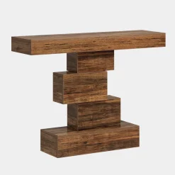 Tribesigns Console Tables|Console Tables*42" Console Table, Wood Sofa Table Accent Table with Geometric Base