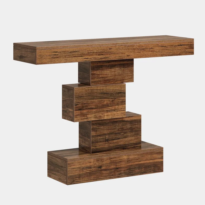 Tribesigns Console Tables|Console Tables*42" Console Table, Wood Sofa Table Accent Table with Geometric Base