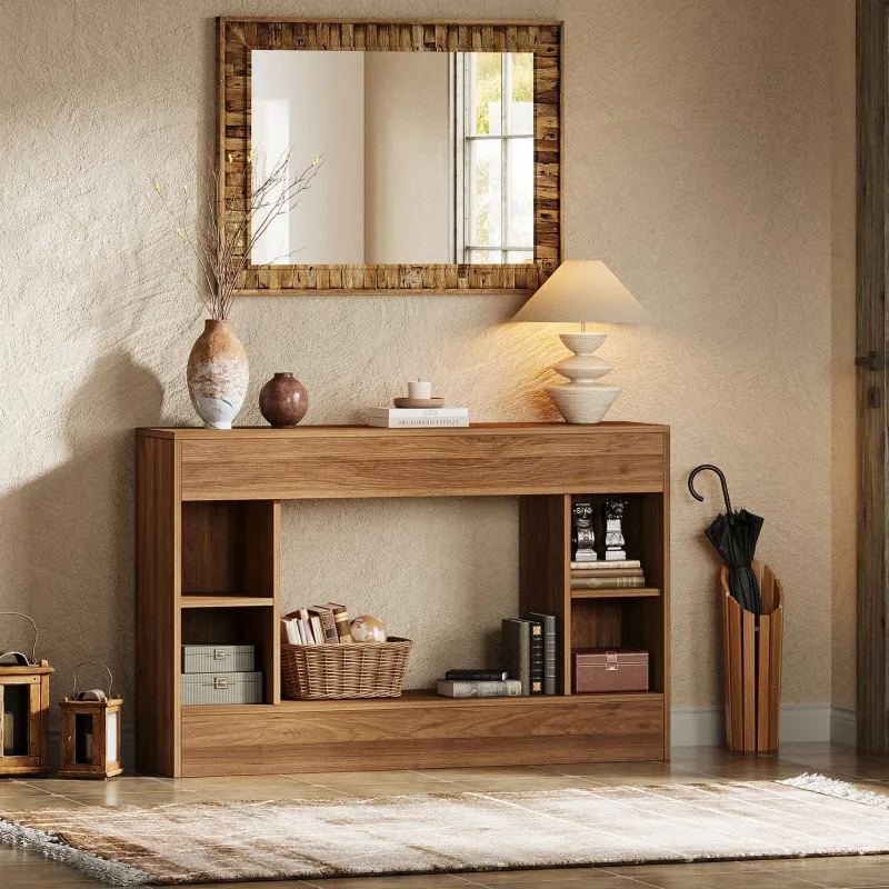 Tribesigns Console Tables|Console Tables*55" Console Table, Wood Sofa Table Hallway Table with Storage Cubes