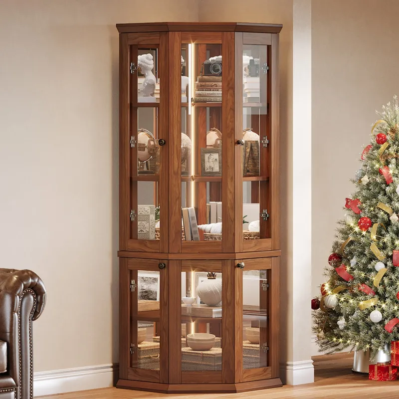 Tribesigns File Cabinets|File Cabinets*71" Corner Cabinet, Tall 5 - tier Storage Cabinet Display Cabinet