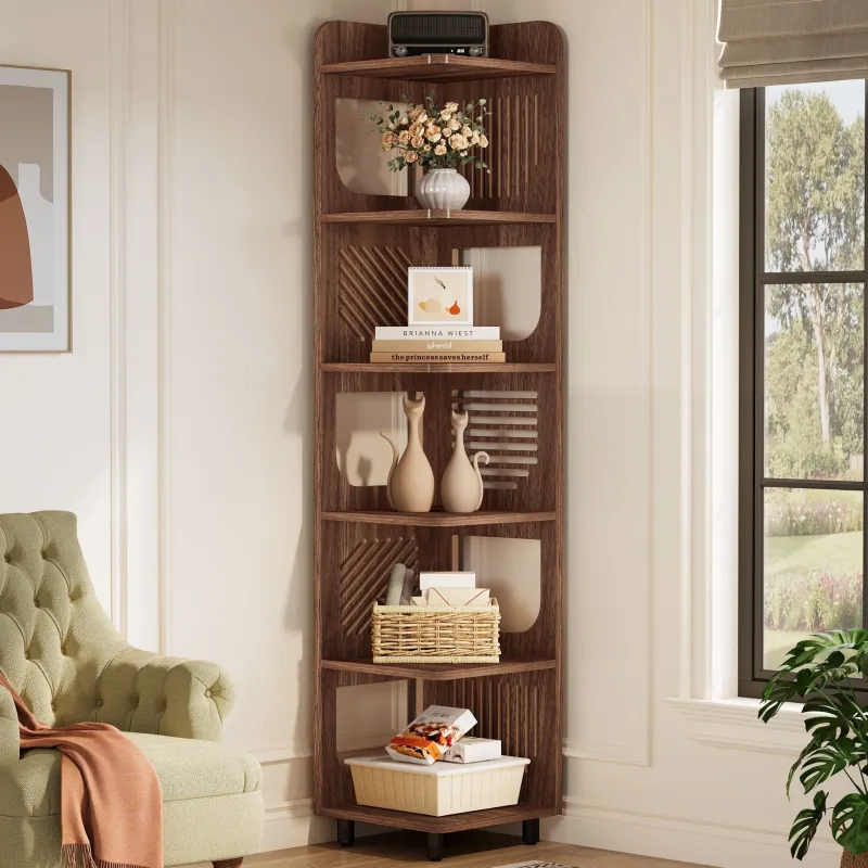 Tribesigns Bookcases & Bookshelves|Bookcases & Bookshelves*71" Corner Shelf, Narrow Bookshelf Display Shelf with Storage Rack