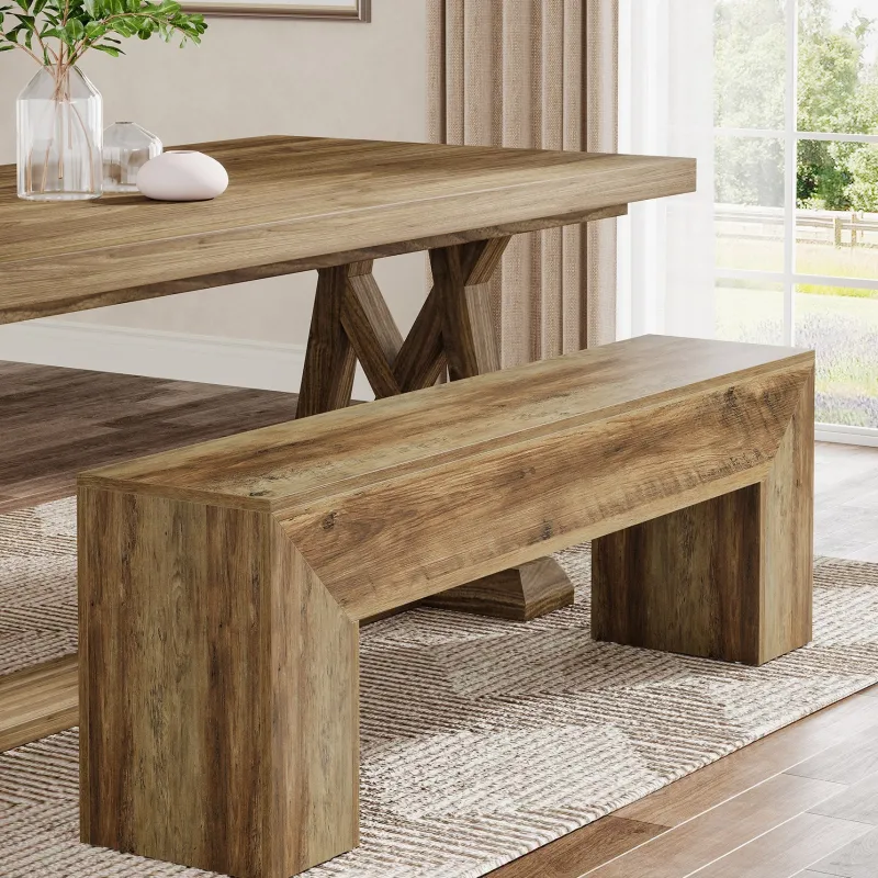 Tribesigns Benches*47" Dining Bench, Farmhouse Entryway Bench End of Bed Bench