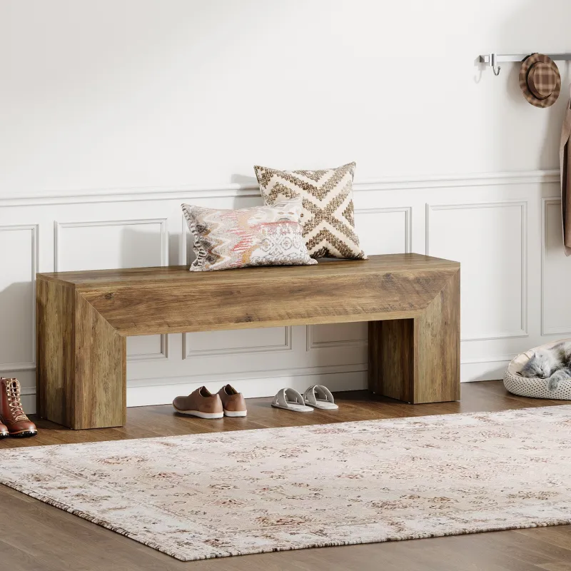 Tribesigns Benches*47" Dining Bench, Farmhouse Entryway Bench End of Bed Bench