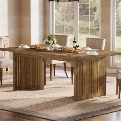 Tribesigns Dining Tables*63" Dining Table, Farmhouse Dinner Table Kitchen Table for 4 - 6