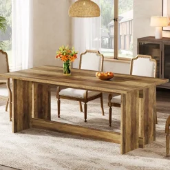Tribesigns Dining Tables*63" Dining Table, Farmhouse Dining Room Table Kitchen Table for 4 - 6