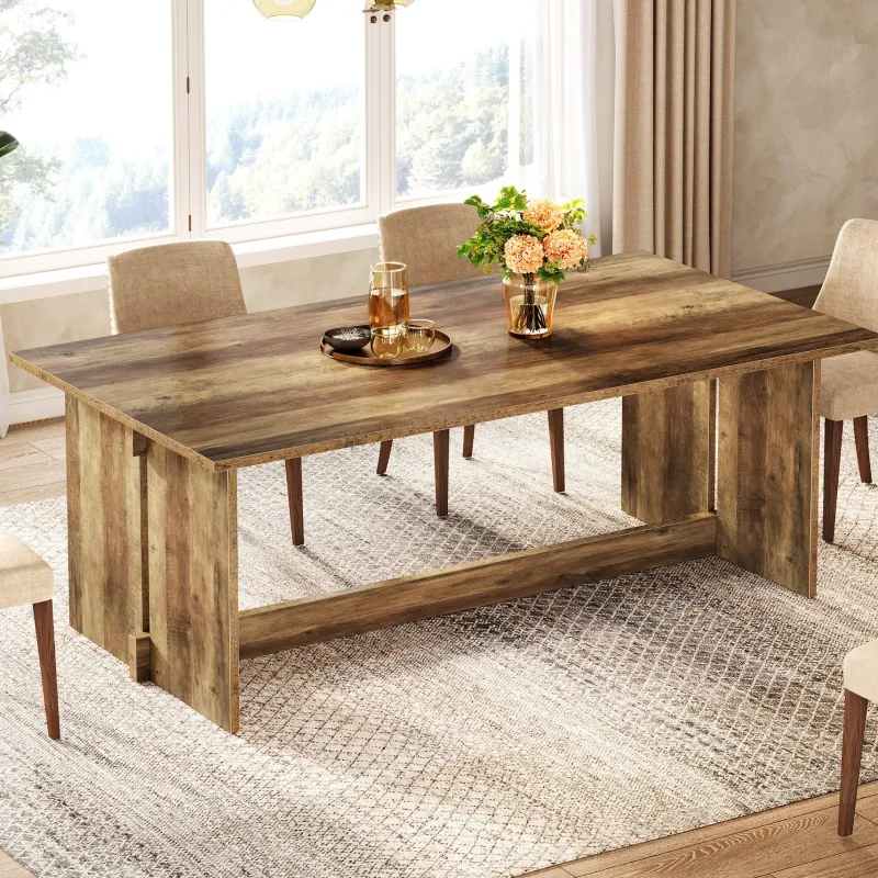 Tribesigns Dining Tables*63" Dining Table, Farmhouse Dining Room Table Kitchen Table for 4 - 6