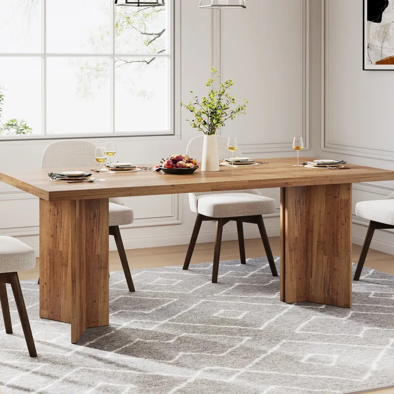 Tribesigns Dining Tables*63" Dining Table, Farmhouse Kitchen Table with Large Tabletop for 4-6