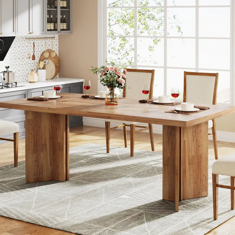 Tribesigns Dining Tables*63" Dining Table, Farmhouse Kitchen Table with Large Tabletop for 4-6