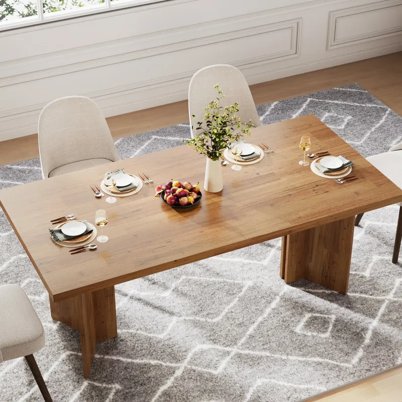 Tribesigns Dining Tables*63" Dining Table, Farmhouse Kitchen Table with Large Tabletop for 4-6