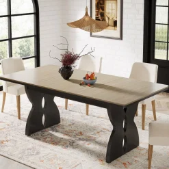 Tribesigns Dining Tables*70.8" Dining Table, Farmhouse Kitchen Dinner Table for 6 - 8